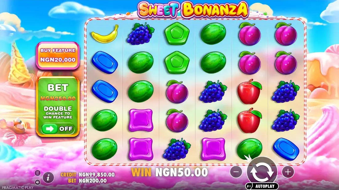 A spin of Sweet Bonanza in the demo